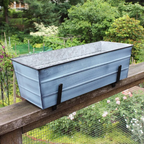 Achla C20NB-K6 2 x 6 Railings Flower Box with Brackets Blue - Medium
