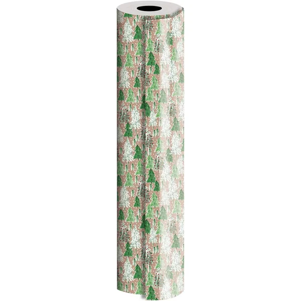 Bulk Ream Roll Christmas Gift Wrap Wrapping Paper, Opulent Tree Kraft