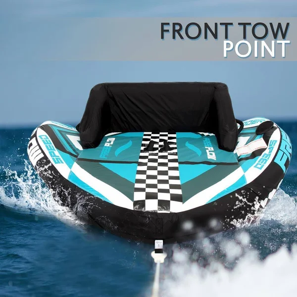 Heavy-Duty Inflatable Towable Booster Tube - Two Person Water Tube Boating Float Tow Raft, Watersports Inflatable Pull Boats/Tub