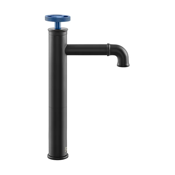 Avallon 12 Single Handle, Bathroom Faucet in Matte Black - Blue