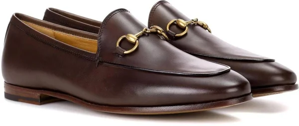 Gucci Men - Jordaan Leather Loafers, Brown, US 13, Shoes