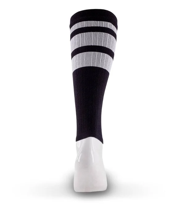 Pro Compression Calf Sleeves - Black Classic Stripe, L/XL, Best Compression Sleeves for Men, Women, Running, Sports
