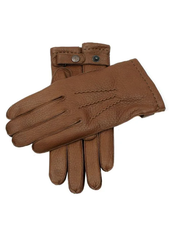 Dents Men's Lambswool Lined Deerskin Leather Gloves in Black Size 11
