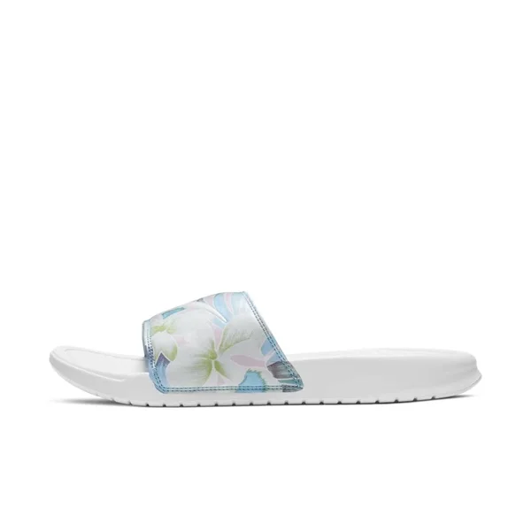 Nike Women's Benassi Just Do It Print Slides - White