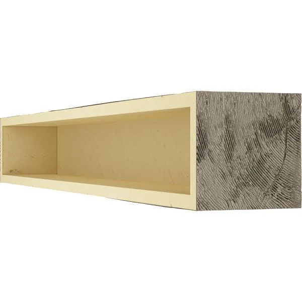 Ekena Millwork MANURS04X08X48BD 4x22H x 8x22D x 48x22W Rough Sawn Faux Wood Fireplace Mantel - Burnished Honey Dew