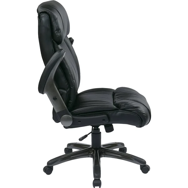 Office Star ECH Series Eco Leather Office Chair, Titanium/Black