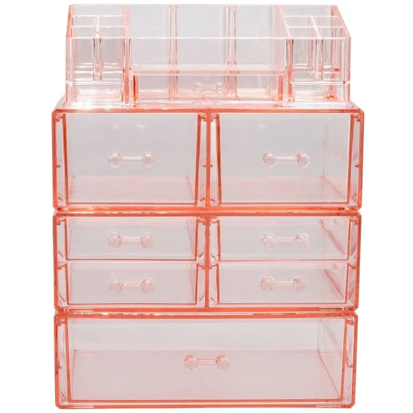 Sorbus Makeup Storage Case Set Large Display Drawers (Purple)