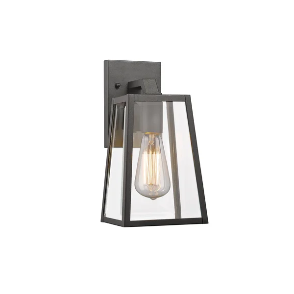 Chloe Lighting Leodegrance Transitional 1 Light Black Outdoor Wall Sconce 11x22 Height