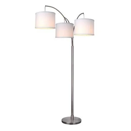 78 in. Height 3-Arc Floor Lamp - Brushed Nickel Finish - Size: 80 in
