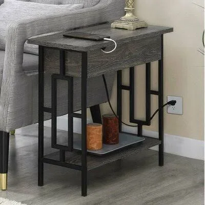 End Table with Storage and Built-in Outlets Latitude Run