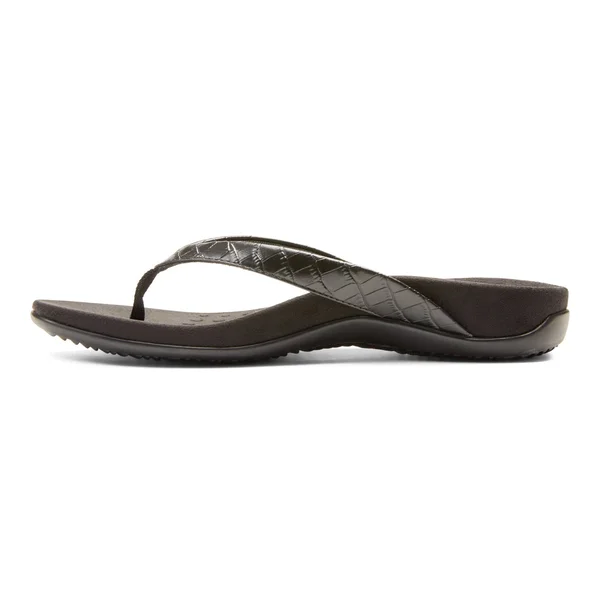 Vionic with Orthaheel Dillon Croc Women's Sandal - Black Size 9.5
