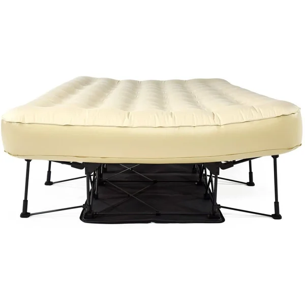 Ivation EZ-Bed (Queen) Air Mattress with Frame & Rolling Case, Self Inflatable, Blow Up Bed Auto Shut-Off, Comfortable
