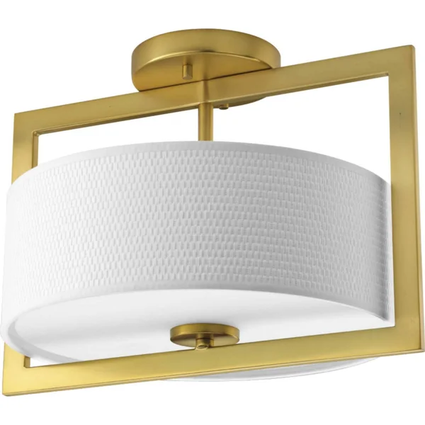 Progress Lighting P3530-137 Harmony Semi Flush Mount Light - Natural Brass