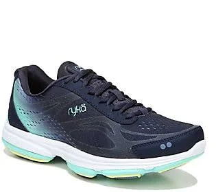 Ryka Lace-Up Walking Sneakers - Devotion Plus 2, Size 9 Medium, Navy