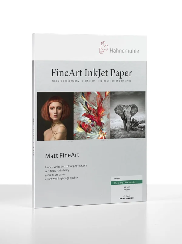 Hahnem黨le Photo Rag Ultra Smooth Matte FineArt Paper (44x22 x 39& Roll)