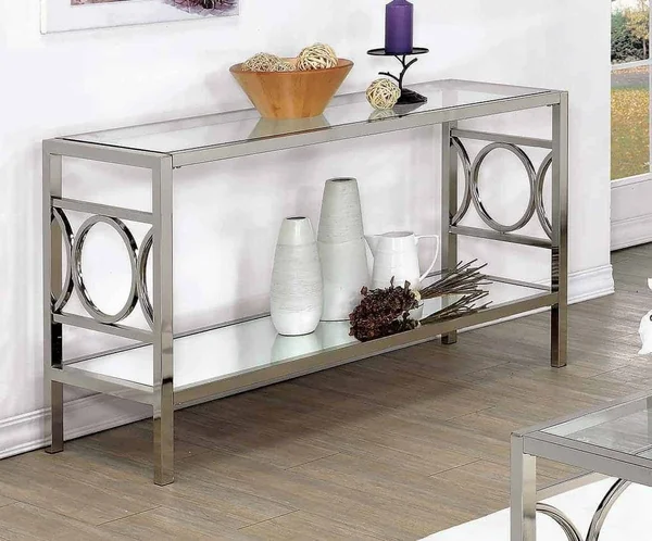 Furniture of America Nadya Circle Accented Sofa Table