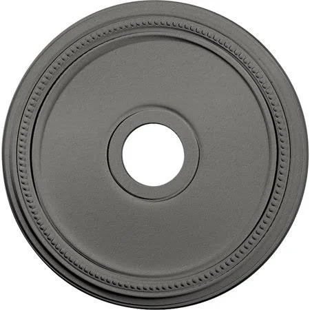 18x22OD x 3 5/8x22ID x 1 1/8x22P Diane Ceiling Medallion (Fits Canopies Up to 5 3/8x22), Hand-Painted Silver