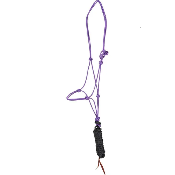 Classic Equine Premium Rope Halter w/Lead, Purple, Average