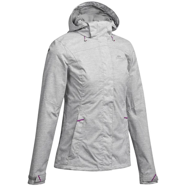 Quechua Women's Mh100 - Waterproof Hiking Jacket in Gray, Size XL