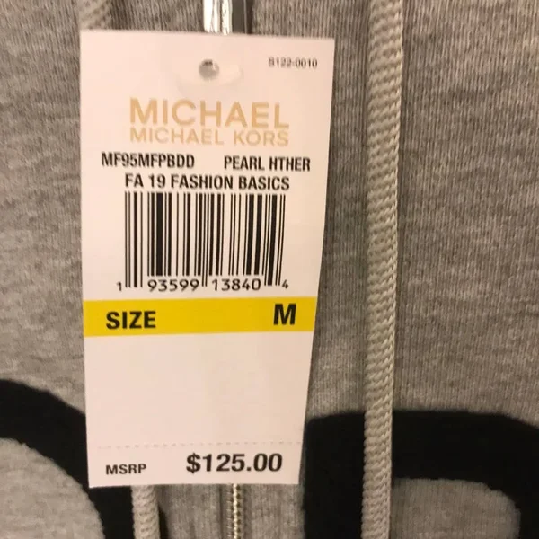 Michael Michael Kors, Kors Cotton Zip-Up Hoodie, Grey, M