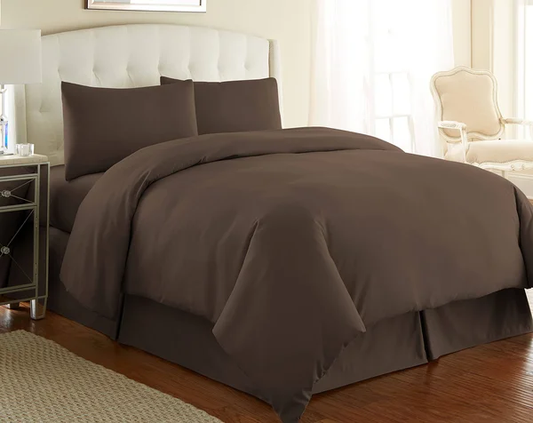 Southshore Fine Linens Ultra-Soft Solid Color 3-Piece Duvet Cover Set - Brown