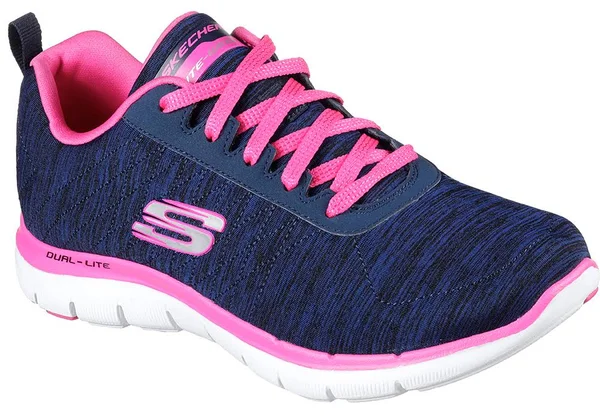 Skechers Sport Women's Flex Appeal 2.0 Fashion Sneaker, Navy/Pink