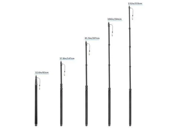 Neewer Portable Handheld Microphone Boom Pole with Built-In XLR Audio Cable, 5 Sections Stretchable 32.6-131 Inches, Aluminum Co