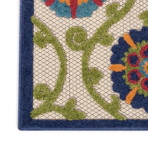 Nourison ALH19 Aloha Blue/Multicolor Area Rug- 7& x 10&