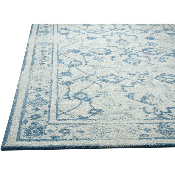 Dynamic Rugs Avalon 88802 Rug, 5' x 8', Ivory/Light Blue