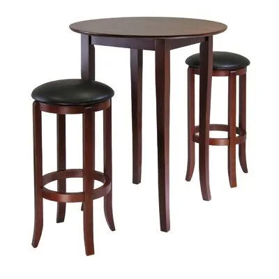 Akiva Counter Height Solid Wood Dining Set Three Posts Pieces Included: 3 Pieces: 1 Table, 2 Chairs