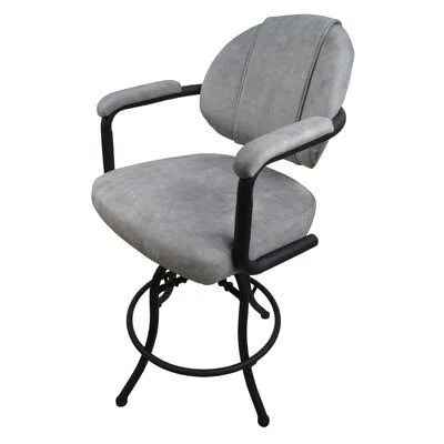 Norhad Swivel Bar Stool Red Barrel Studio Seat Height: Bar Stool (30x22 Seat Height), Color: Light Gray