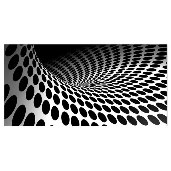 Design Art Waves and Circles Black N& White - Abstract Art Canvas Print - 40 in. Wide x 20 in. High