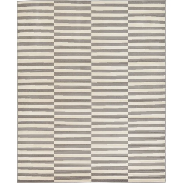 Unique Loom Striped Williamsburg Runner Rug - 2& 9 x 9& 10 (Gray)