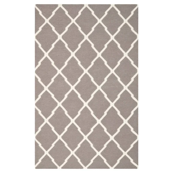 Safavieh Dhurrie Tabitha Geometric Moroccan Area Rug or Runner, Dark Gray/Ivory