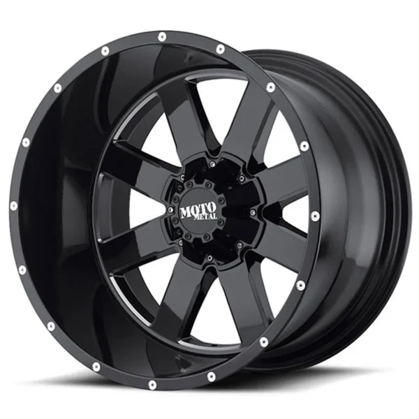 Moto Metal Mo962, 20x10 Wheel with 5 on 5.5 and 5 on 150 Bolt Pattern - Gloss Black with Milled Accents - MO96221086324N