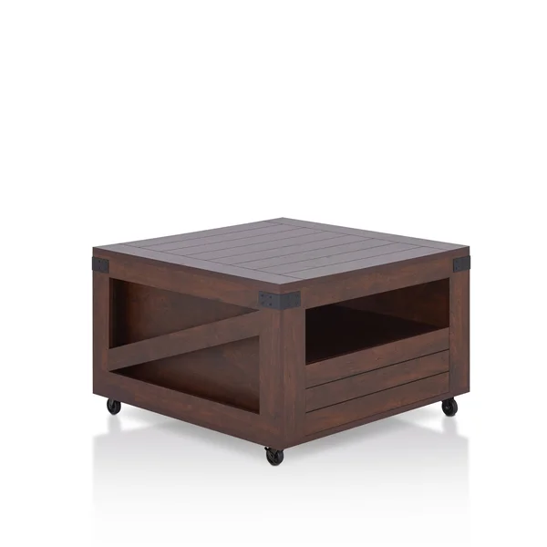 Furniture of America Kala Square Vintage Walnut Coffee Table