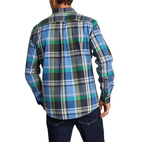 Eddie Bauer Men's Eddie&s Favorite Flannel Shirt - Plaid - Blue - L