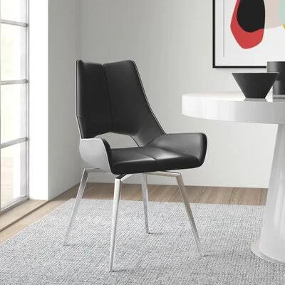 Brayden Studio Kimbell Upholstered Dining Chair Upholstery Color: Black