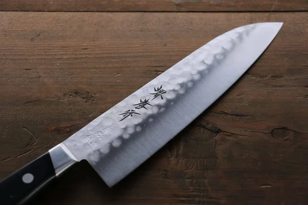 Sakai Takayuki Aogami Warikomi blue-2 Steel Hammered Santoku Knife 180mm