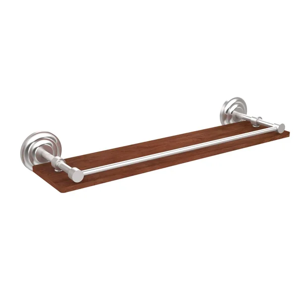 Allied Brass Que New Collection 16 inch Solid IPE Ironwood Shelf with Gallery Rail
