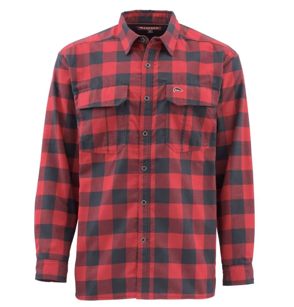 Simms - Coldweather Shirt - Sand Buffalo Plaid, XL