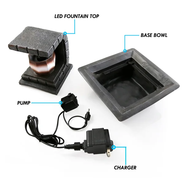 Serenelife Sltwf35led Water Fountain Tabletop Feature Decoration