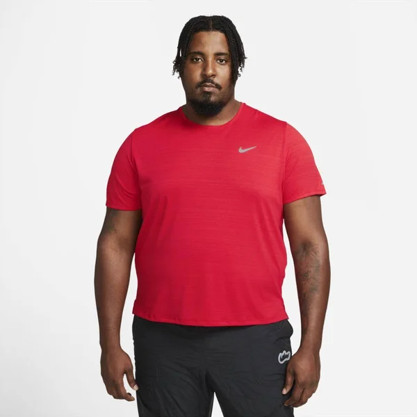 Nike Dri-Fit Miler Men's Running Top in Red - Size: 3XL, CU5992-657