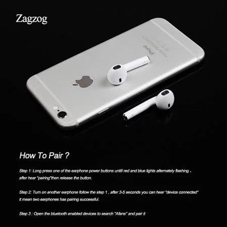 Bluetooth Headphones - Wireless Earbuds Stereo Earphone Cordless Sport Headsets for iPhone 8, 8 Plus, X, 7, 7 Plus, 6S, 6S Plus w