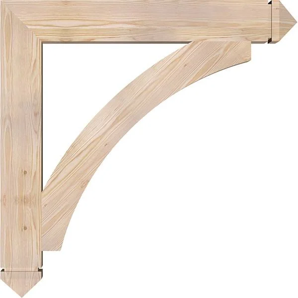 Ekena Millwork 5 1/2x22W x 40x22D x 40x22H Thorton Arts & Crafts Smooth BRACKET, Douglas Fir