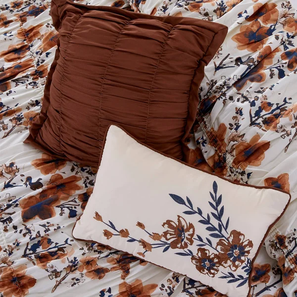 Modern Threads 6-Piece Printed Textured Comforter Set King Other Floral Ridge