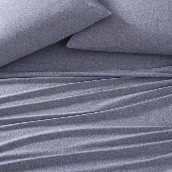 Reborn Recycled Fiber Heather Percale Sheet Set - Queen - Grey