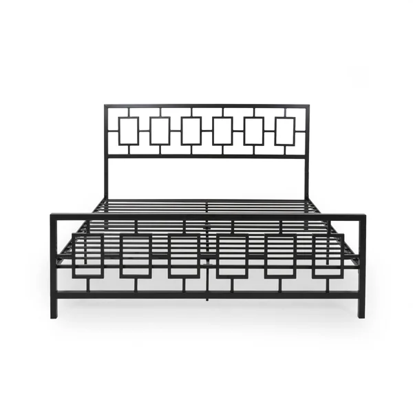 Dawn Modern Iron King Bed Frame - Flat Black