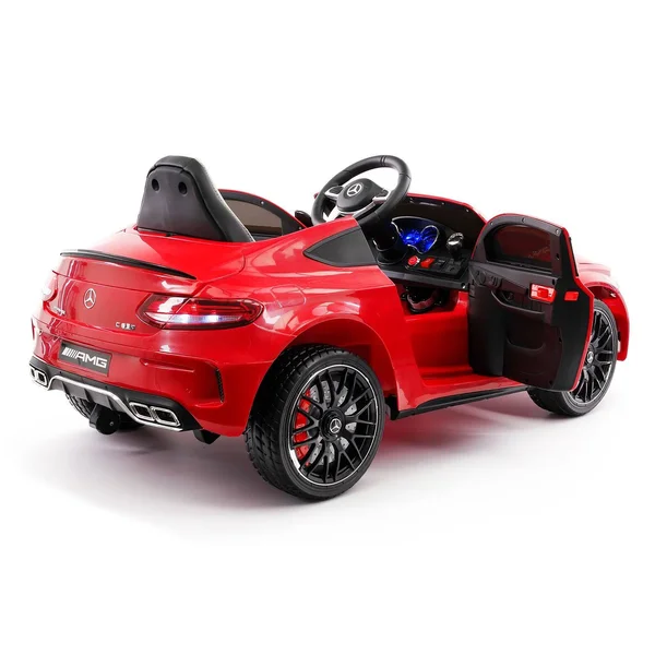 Mercedes C63S 12V Kids Ride-On Car with R/C Parental Remote - Red