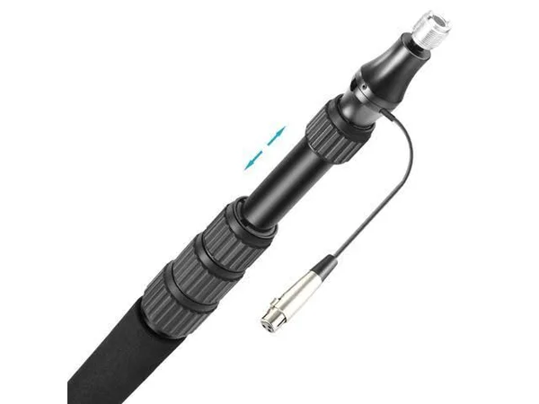 Neewer Portable Handheld Microphone Boom Pole with Built-In XLR Audio Cable, 5 Sections Stretchable 32.6-131 Inches, Aluminum Co